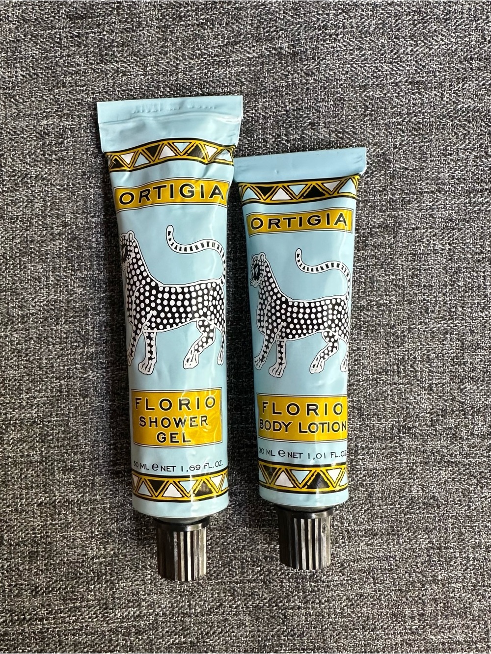 NEW ORTIGIA Florio Shower Gel and Body Lotion Set Blue ITALY 1.69oz / 1.01oz